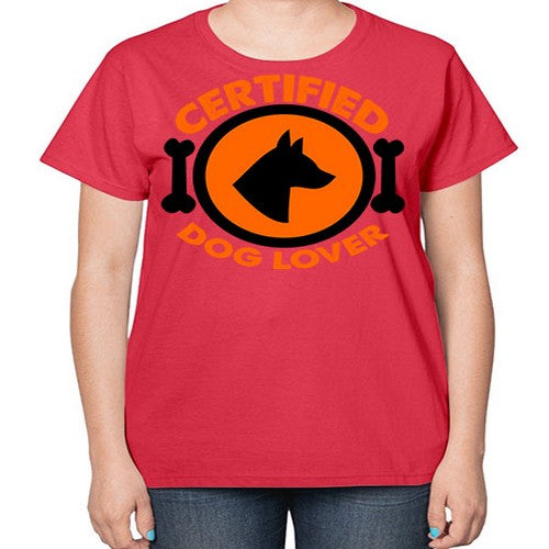 certified dog lover - dogs-  Ladies T-Shirt