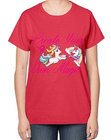 create your own magic 84# - unicorn-  Ladies T-Shirt