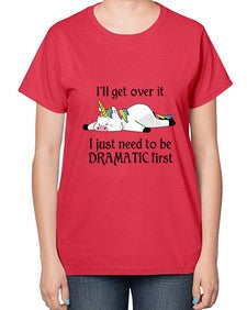 dramatic unicorn 96# - unicorn-  Ladies T-Shirt