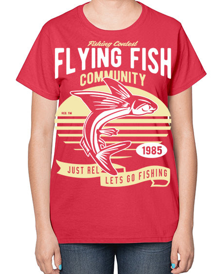 flying fish 16# - shark-fish-  Ladies T-Shirt
