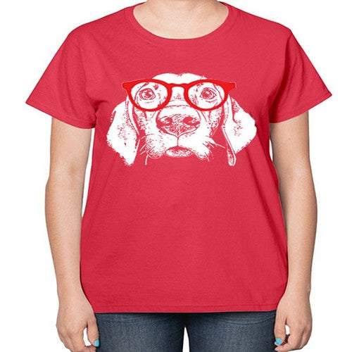 glass dog 145# - dogs-  Ladies T-Shirt