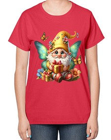 gnome with butterfly 07# - gnome-  Ladies T-Shirt