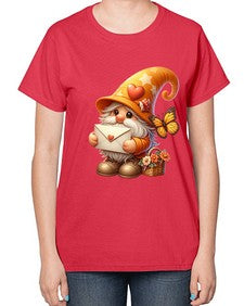 gnome with butterfly 09# - gnome-  Ladies T-Shirt