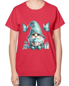 gnome with butterfly 10# - gnome-  Ladies T-Shirt