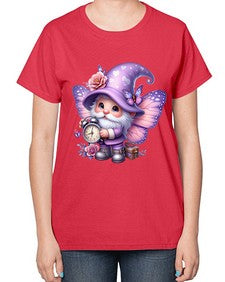 gnome with butterfly 18# - gnome-  Ladies T-Shirt