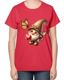 gnome with butterfly 22# - gnome-  Ladies T-Shirt