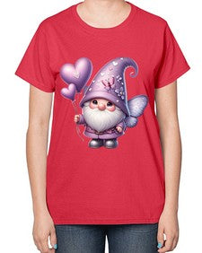 gnome with butterfly 25# - gnome-  Ladies T-Shirt