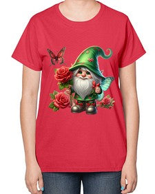 gnome with butterfly 26# - gnome-  Ladies T-Shirt