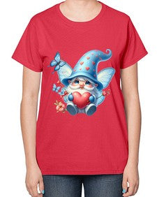 gnome with butterfly 28# - gnome-  Ladies T-Shirt