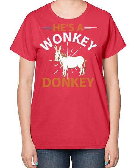 he’s a wonky donkey Style 4# - donkey-  Ladies T-Shirt