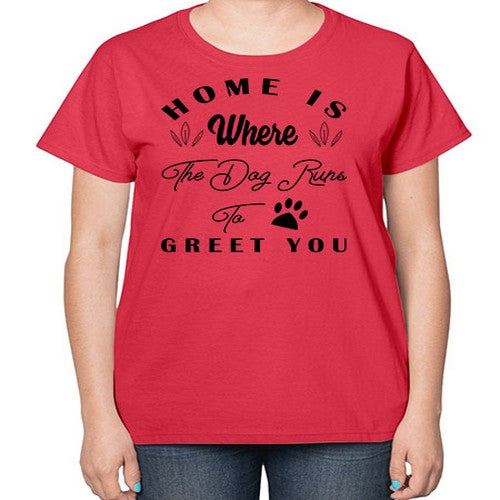 home is where the dog 153# - dogs-  Ladies T-Shirt