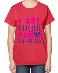 i eat glitter for breakfast 177# - unicorn-  Ladies T-Shirt