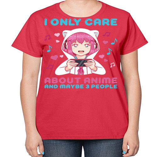 i only care about anime and maybe people234# - anime-  Ladies T-Shirt