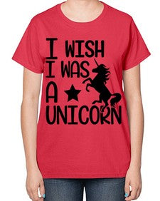 i wish i was a unicorn 213# - unicorn-  Ladies T-Shirt
