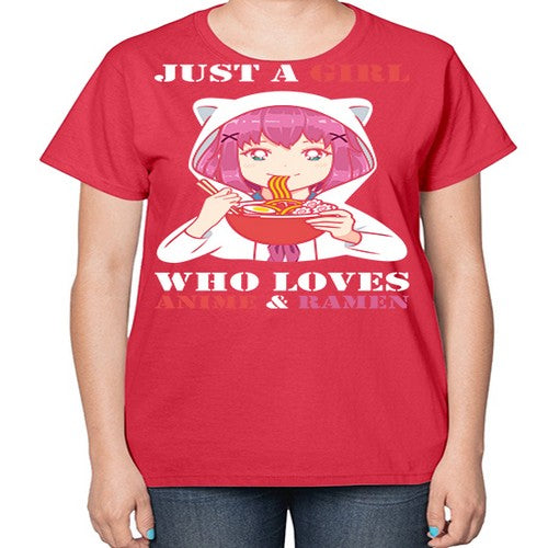 just a girl who loves anime and ramen258# - anime-  Ladies T-Shirt
