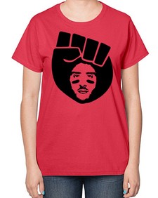 kaepernick fist hair 22# - black boys or men-  Ladies T-Shirt