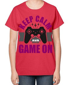 keep calm and game on 132# - video games-  Ladies T-Shirt