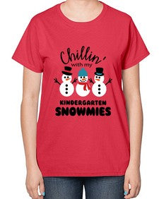 kindergarten snowmies 434# - kindergarten-  Ladies T-Shirt