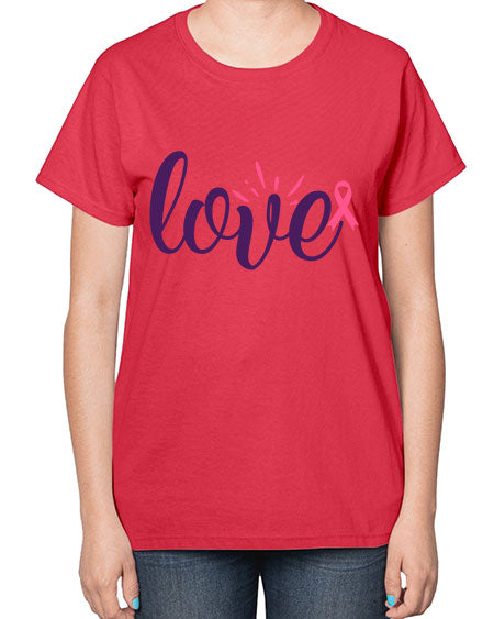 love Style 7# - breast cancer-  Ladies T-Shirt