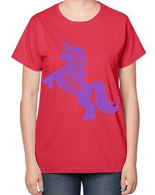 make your own magic colored 283# - unicorn-  Ladies T-Shirt