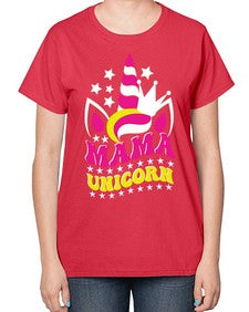 mama unicorn 285# - unicorn-  Ladies T-Shirt