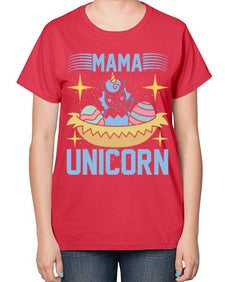 mama unicorn 295# - unicorn-  Ladies T-Shirt