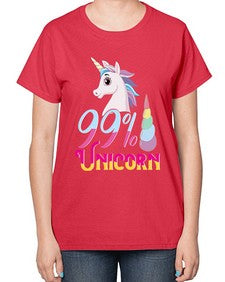 ninety nine percent unicorn 3# - unicorn-  Ladies T-Shirt