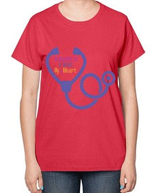 nursing is a work of heart Style 1266# - nurse-  Ladies T-Shirt