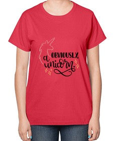 obviously a unicorn 334# - unicorn-  Ladies T-Shirt