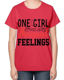 one girl thousand feelings 337# - unicorn-  Ladies T-Shirt