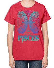 pisces Zodiac 381# - pisces-  Ladies T-Shirt