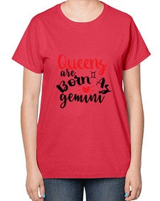 queens Are Born As Gemini 385# - gemini-  Ladies T-Shirt