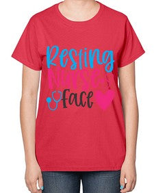resting nurse face Style 1354# - nurse-  Ladies T-Shirt