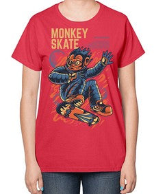 skate monkey ytbpr 1045# - art pop art-  Ladies T-Shirt