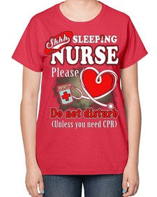 sleeping nurse 1402# - nurse-  Ladies T-Shirt