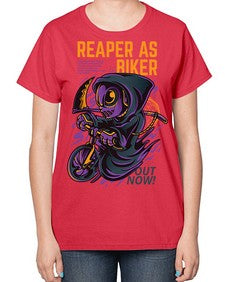 source reaper as biker 1102# - art pop art-  Ladies T-Shirt