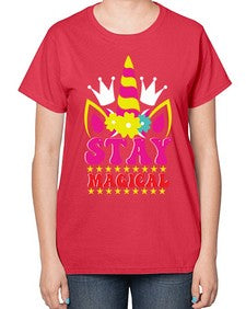 stay magical 425# - unicorn-  Ladies T-Shirt