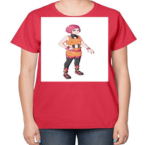 street girl wear orange outfit16# - anime-  Ladies T-Shirt