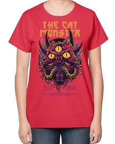 the cat monster gdkkj 1148# - art pop art-  Ladies T-Shirt