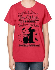the witch is in the house sign 20# - witch-  Ladies T-Shirt