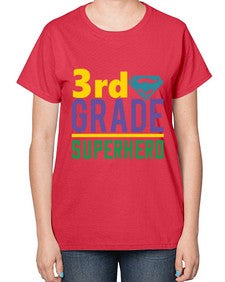 third Grade Superhero 976# - third grade-  Ladies T-Shirt