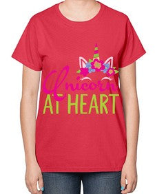 unicorn at heart 444# - unicorn-  Ladies T-Shirt