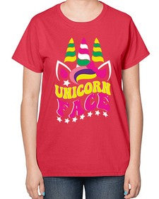 unicorn face 459# - unicorn-  Ladies T-Shirt