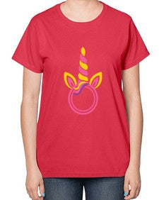 unicorn monogram frame 477# - unicorn-  Ladies T-Shirt