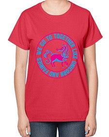 we go to together like unicorn and fairies 541# - unicorn-  Ladies T-Shirt
