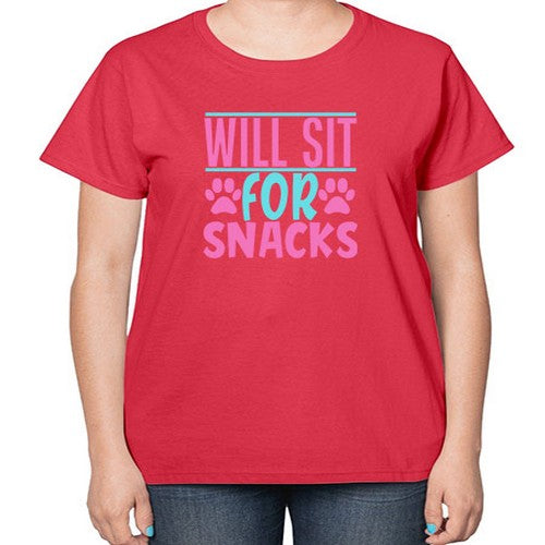 will sit for snacks Style 57# - dogs-  Ladies T-Shirt