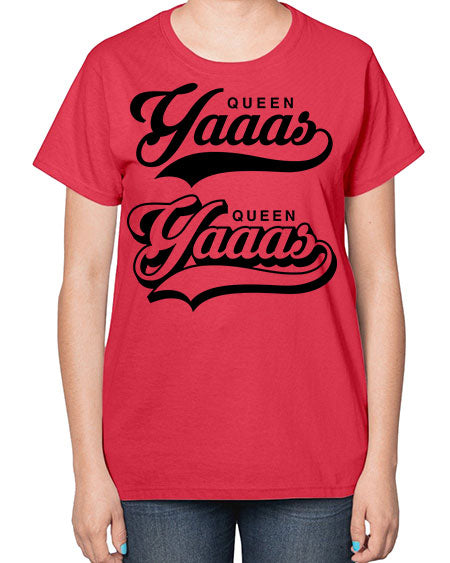 yaaas queen script 6# - black words and phrases-  Ladies T-Shirt