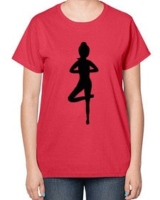 yoga pose  640# - yoga-  Ladies T-Shirt