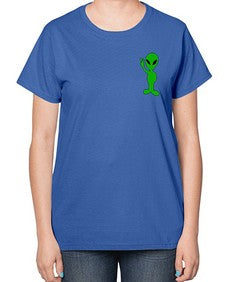 Alien in Pocket Side 3# - ufo-  Ladies T-Shirt
