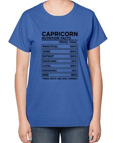 Capricorn Nutrition Facts 185# - capricorn-  Ladies T-Shirt